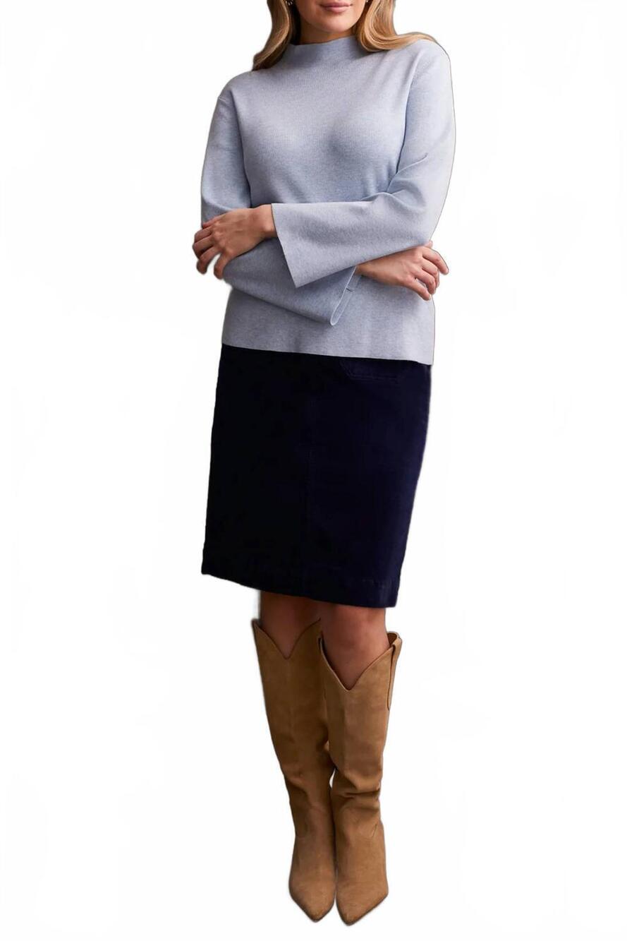 NEW TRIBAL long sleeve funnel neck sweater in glacier